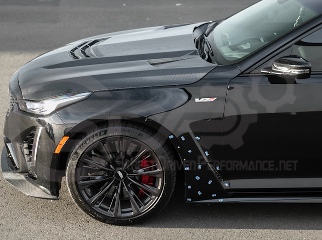 2022-PRESENT CADILLAC CT5-V BLACKWING SEDAN | FACTORY STYLE CARBON FIBER FRONT LIP SPLITTER GROUND EFFECTS